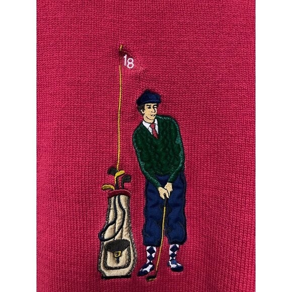 Payne Stewart Golf Graphic Knit Crew Neck Sweater Long Sleeve Size Large - Picture 2 of 8